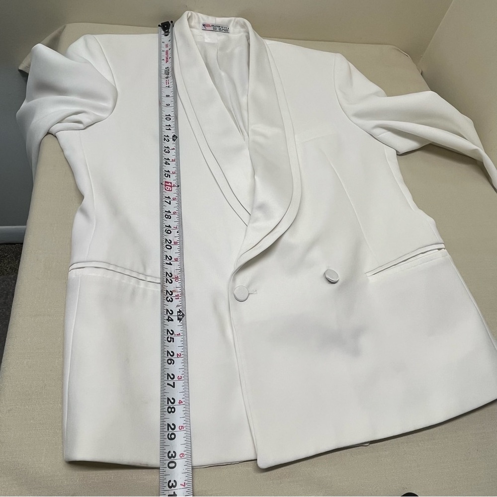 Oscar De La Renta Formal Double Breasted White Blazer - Picture 11 of 16